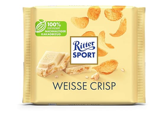 Ritter Sport Chocolate | Ritter Sport With & Crisp | Ritter Chocolate | German Chocolate Bars | 3,5 Ounce Total
