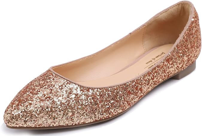 FEVERSOLE Women's Macaroon Colorful Memory Foam Cushion Insock Patent Ballet Flat