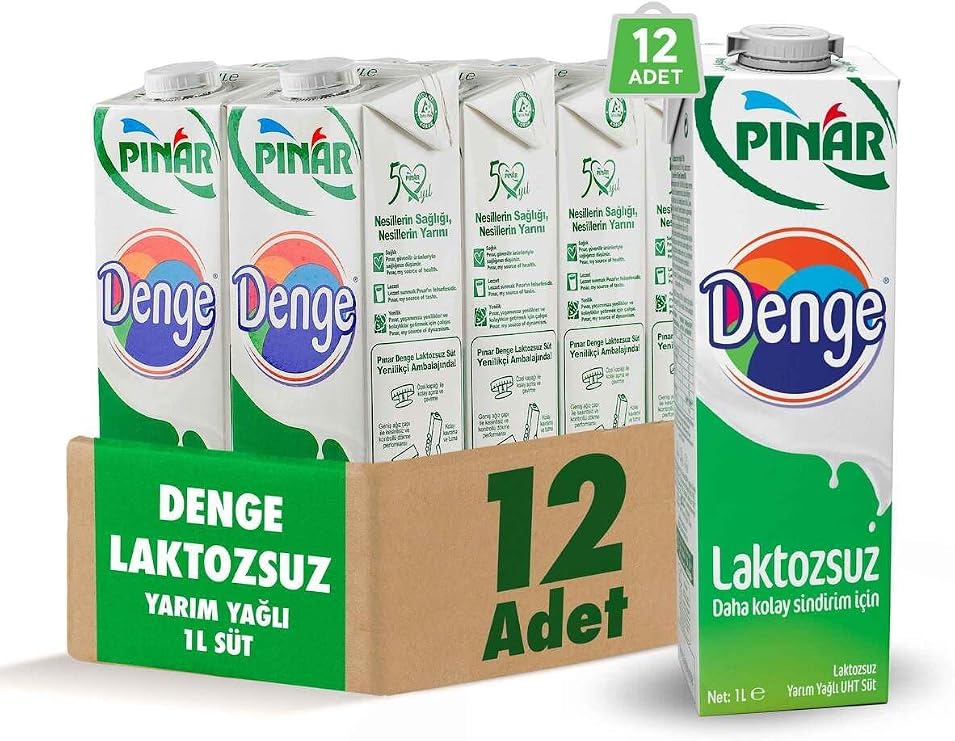 Pınar Denge Laktozsuz Süt 1 L X 12 Adet