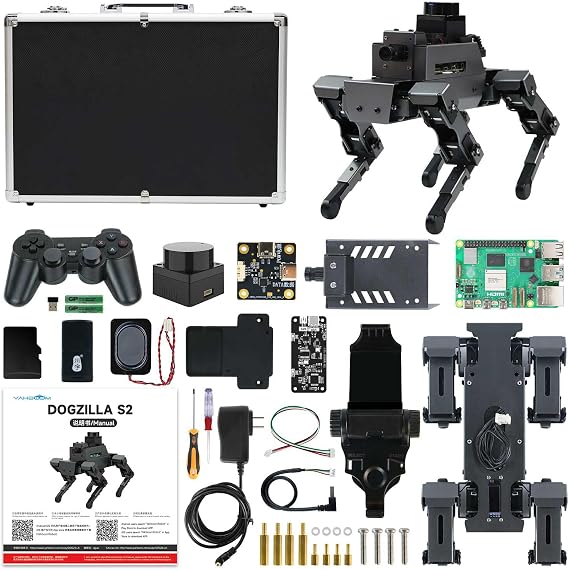Yahboom ROS2 Robot with RPi 5 Voice Embodied Intelligence OpenCV Programmable Quadruped Robot,for Educational Python Programming,Electronic Engineers