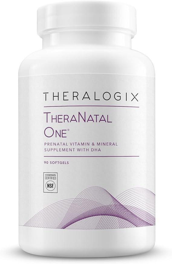 Theralogix TheraNatal One Prenatal Vitamin, NSF Certified | Delivers 12 key nutrients for a healthy pregnancy in one easy-to-swallow softgel.*