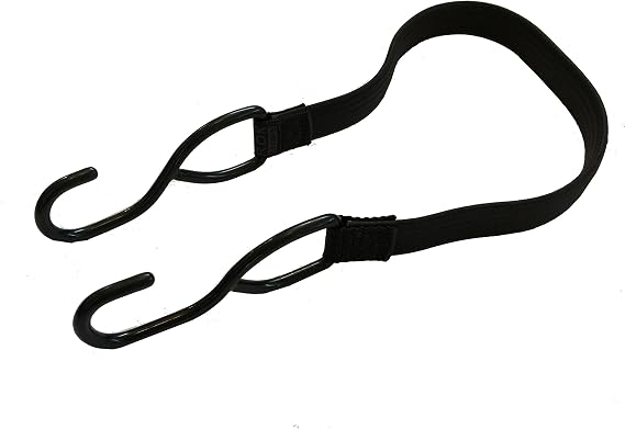 ROK Straps 30" X 1" Stretch Black Tactical Swat Steel Hooks