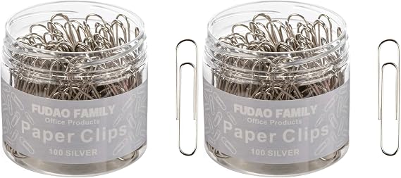 Jumbo Paper Clips, 2 Inch Paper Clip, 100 pcs Large Paperclips (Jumbo, Silver) (Pack of 2)