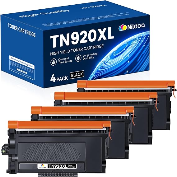 TN920XL Toner Cartridge Replacement for Brother TN920XL TN-920XL HL-L5210DW HL-L6210DW MFC-L6810DW Printer Ink Black High Yield with Chip 4 Pack