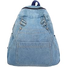 Denim Backpack for Women Men Casual Y2k Grunge Aesthetic Canvas Daypack Lightweight Rucksack Durable Jeans Bag