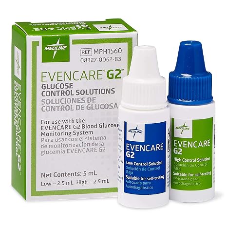 Medline MPH1560 EvenCare G2 Blood Glucose Control Solution (Pack of 6)