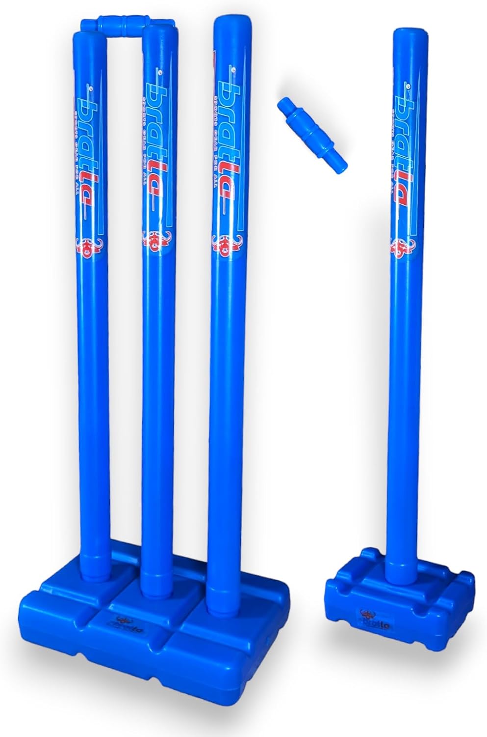 Cricket Best Buy CBB Stump for Cricket - Blue Wicket with Target Stump Set, Cricket Stump with Plastic Base, Cricket Wicket with Multi-Surface Placement