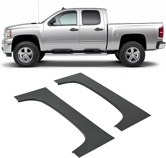 Kojem Wheel Arch Repair Panel Compatible with 2007-2014 Chevy Chevrolet Silverado 1500 2500HD 3500HD Truck Bed Upper Wheel Arch Patch Quarter Panels Black Steel Left & Right Side