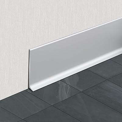 Aluminium Baseboard Molding Trim Height 100mm 3.94 Length 2500mm 8.2ft Metal Wall Base Cove Base Aluminium Skirting Trim - Elevate Your Home Decor Silver, 10pcs
