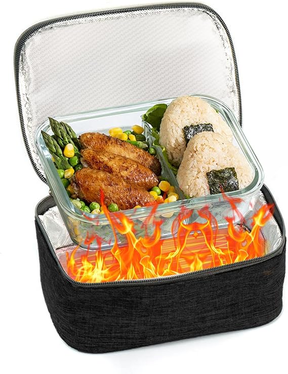 Portable Oven, 5V 2A USB Car Food Warmer Portable Personal Mini Oven Electric Heated Lunch Box for Meals Reheating & Raw Food Cooking for Road Trip/Camping/Family Gathering (Black)