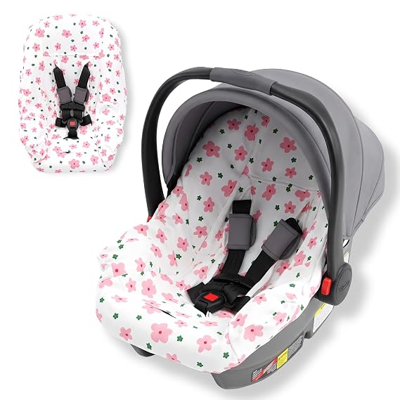 Orzbow Infant Car Seat Cover Liner, 100% Cotton, Breathable, Pink