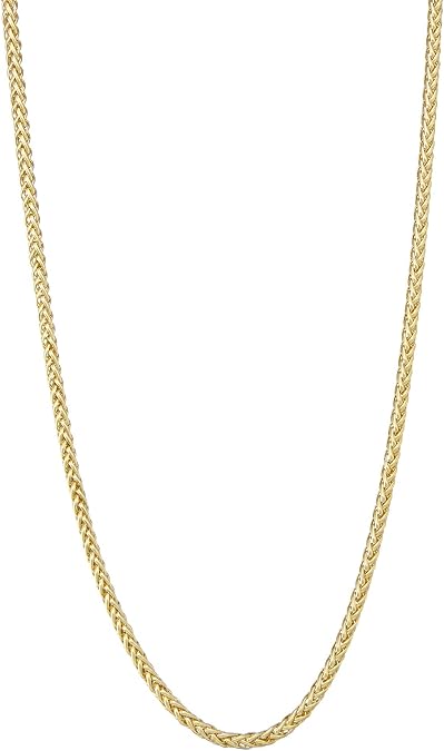 Tiara 10K Gold 2.6mm Italian Inspired Men's Wheat Chain Necklace