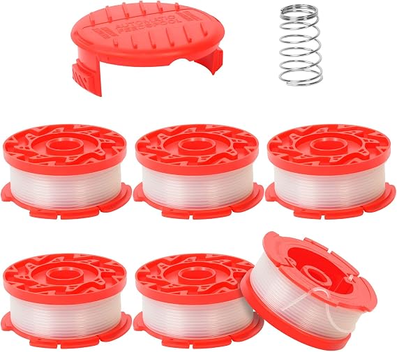 Weed Eater Spool Compatible with Craftsman,30 Feet/0.065 Inch Line String Trimmer Generic Autofeed System Replacement Spool CMZST065& CMZST0653 (6 Spool,1 Cap,1 Spring)