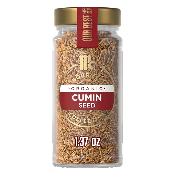 McCormick Gourmet Collection Cumin Seed, Organic, Non GMO, Kosher, Our Best Herbs & Spices, Earthy Aroma & Flavor, Can Be Toasted, Elevate Chili, Curries, Beans & Spice Rubs, 1.37 oz