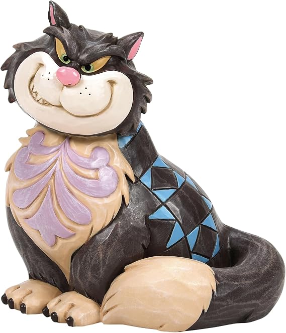 Enesco Disney Traditions Collection by Jim Shore Cinderella Lucifer the Cat Miniature Figurine- Stone Resin Hand Painted Crafted Collectible Disney Princess Mini Figurines Home Decor Statue, 3.75 Inch