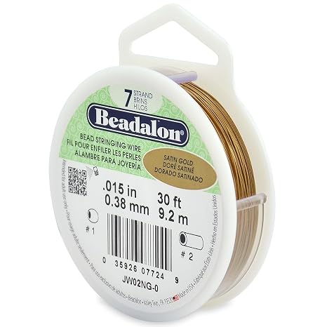 Beadalon Wire .015" 30ft Satin Gold 7 Strand