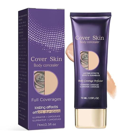 Body Coverage Perfector - All Over Complexion Perfector For Leg & Body Makeup, Long Lasting | Waterproof | Transfer-Resistant Body Perfector Skin Coverage, Tattoo Cover Up Makeup (2.5OZ-1PC)