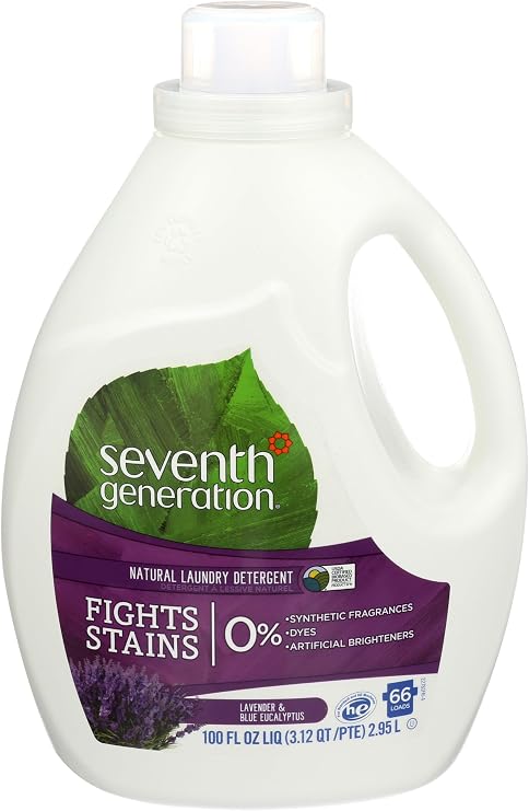 Seventh Generation Liquid Laundry Detergent, Fresh scent, Lavender, 100 Fl Oz