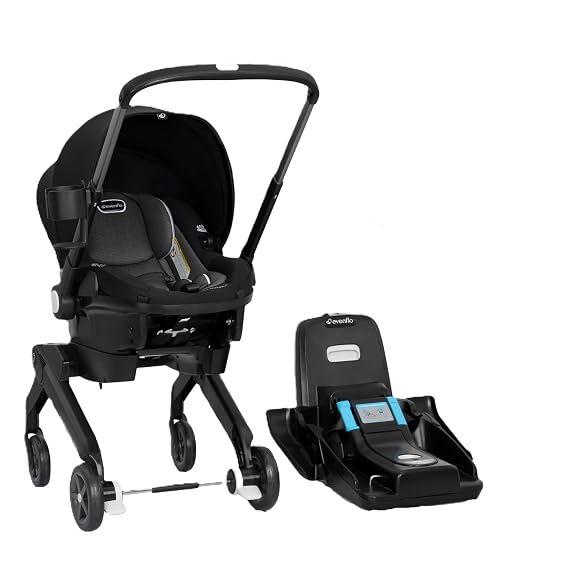 Evenflo Shyft DualRide Infant Car Seat and Stroller Combo (Beaufort Black)