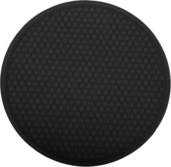 Silicone Microwave Mat, 11.8" x 11.8" Non-Slip Silicone Trivet, Heat Resistant Multifunctional Mat for Kitchen, Non Stick Turntable Mat, Black 1 Pcs