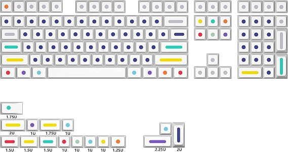 KPREPUBLIC XDA V2 Dot World Dye Sub Keycap Set Thick PBT for Keyboard 87 tkl 104 ansi xd64 bm60 xd68 bm65 bm68 Dots (XDA V2 Dot World Set x1)