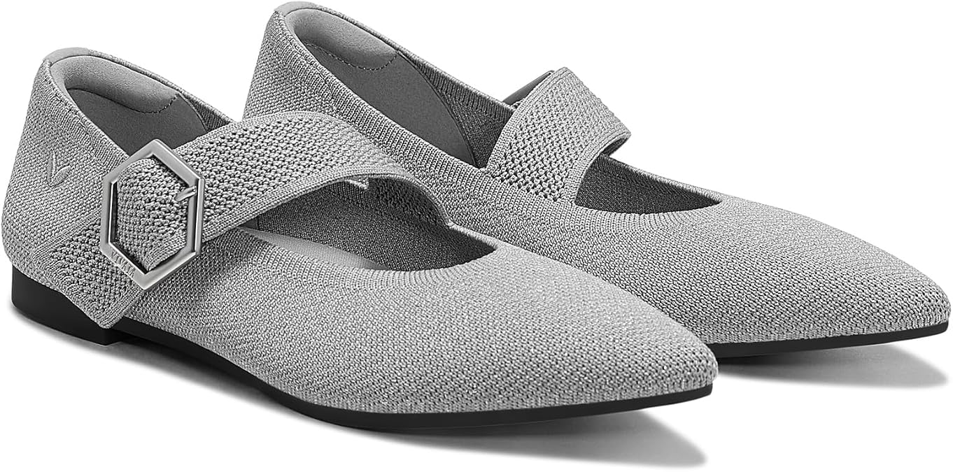 VIVAIA Maria Women's Pointed Toe Mary Jane Flats Washable Ballet Flat Shoe Comfortable Adjustable Strap Dress Flats
