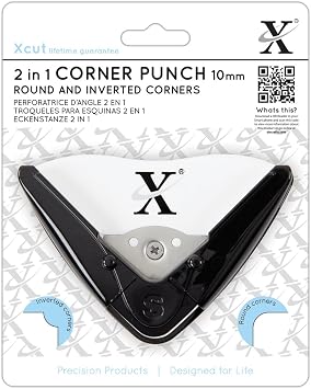 Xcut 2-in-1 Corner Punch - 10mm Radius - Black White - Classic