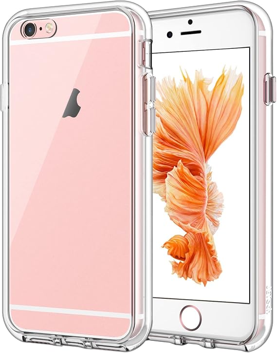 JETech Case for iPhone 6s/6, Anti-Yellowing, Clear | Shockproof Protection, Scratch Resistant Hard PC Back, Durable Transparent TPU Bumper