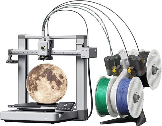 Bambu Lab A1 Combo + LED Lamp Kit, Multi-Color 3D Printing (With AMS lite) | Beginner-Friendly Ecosystem with MakerWorld Model Library, Multi-Color 3D Printing, High Speed & Precision,Read to Use, Quiet