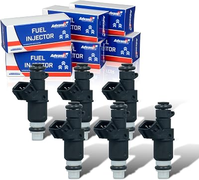 FJ485 8-holes Fuel Injectors Compatible with Acura MDXTL, Honda AccordOdysseyPilotRidgeline, 16450-RCA-A01 6pcs