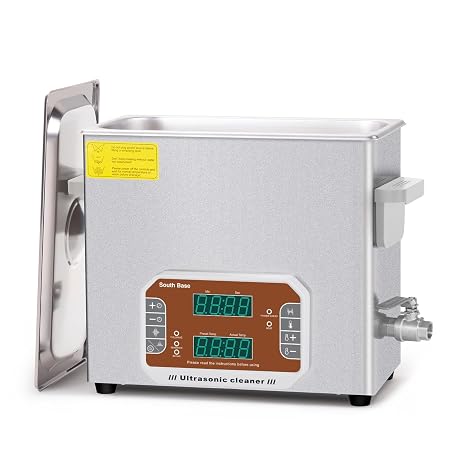 SOUTH BASE Ultrasonic Cleaning Device 6 L Ultrasonic Cleaner with Cleaning Basket Timer and Heater 180 W Touch Control Ultrasonic Cleaning Machine for Cleaning Carburettor Parts Jewellery Glasses