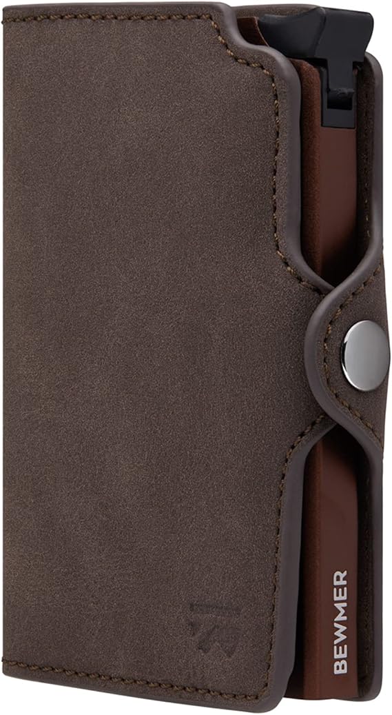 BEWMER 1 Shielded Credit Card Wallet for Men & Women | Mens Slim Wallet | Document & Credit Card Holder for Men | Minimalist Mens Wallet with Rfid Protection & Carbon Fiber Money Clip