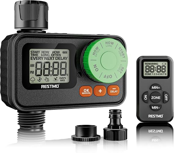 RESTMO Water Timer RF Remote Controlled Irrigation Timer