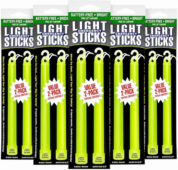 Ready America 5-Count 8-Hour Emergency Lighsticks (2 Pack), Green, 27009 