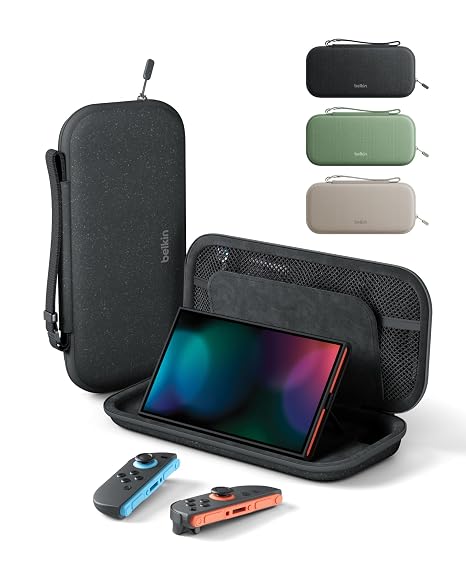 Belkin Nintendo Switch 2 Case, Slim Carrying Travel Bag with AirTag Holder
