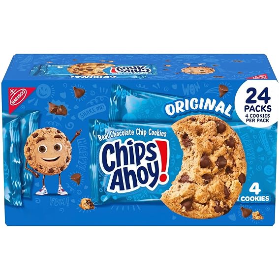 CHIPS AHOY! Chocolate Chip Cookies, Snack Packs 1.55 Ounce (Pack of 24)