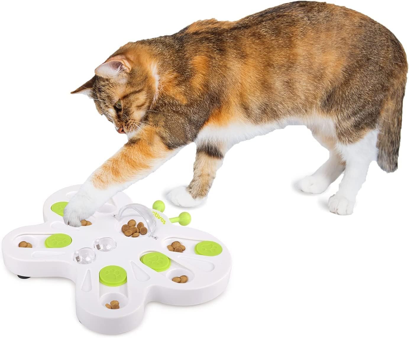 ALL FOR PAWS Interactive Puzzle Cat Feeder, Treat Game Maze Toy Cat Brain Stimulation Toys Slow Feeder for Indoor Cats Treat Puzzle Butterfly