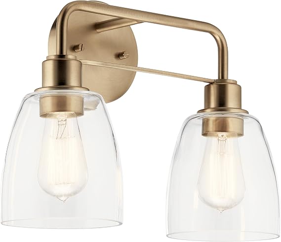 Kichler Meller 2-Light Bathroom Vanity Light, Champagne Bronze