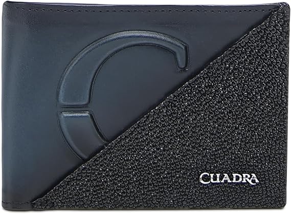 Cuadra, Men's Stingray Leather Wallet Blue and Black