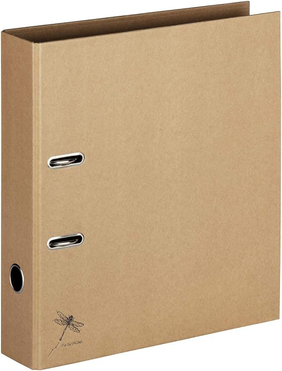 Pagna Folder A4 Pure, Practical 2-Ring Mechanism, Sturdy Grey Cardboard Covered with Kraft Paper
