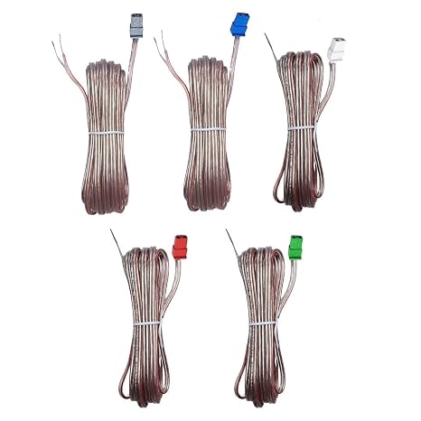 5X 2 Pin Speaker Cables Sound Wires Cords Red Gray Compatible with Sony Home Cinema Theater Sound Bar Subwoofer