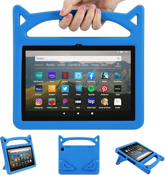 All New Fire HD 8 Tablet Case, Ubearkk Shock-Proof Kids Friendly Protective Back Cover Cases with Foldable Stand Holder Compatible with Fire HD 8 & HD 8 Plus Tablet(2020 Release 10th Generation)