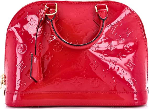 Pre-Loved Alma Handbag Monogram Vernis PM, Pink