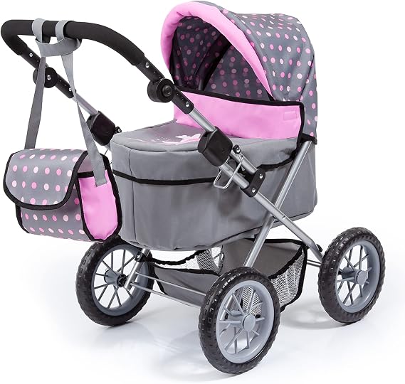 Bayer Trendy Doll Pram, Adjustable Handle Stroller for 18 Inch Dolls