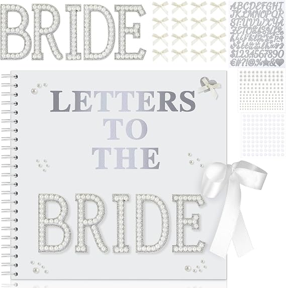 Fuyoooo 12 x 12 Inch Letters to Bride Scrapbook White DIY Memory Book