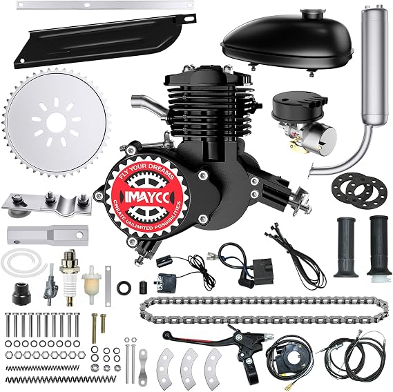 IMAYCC Bike Motor Kit 80cc 2 Stroke Motorized Bike Kit | Bicycle Gas Engine Conversion Kit Fit for 26-28" Bikes(80CC Black)