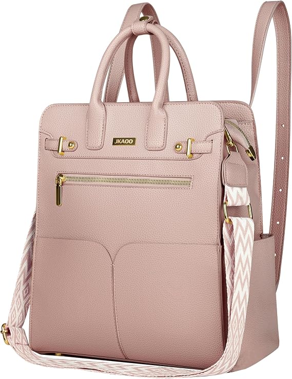 JKAOO Backpack Purse for Women PU Leather Travel Backpack, Pink