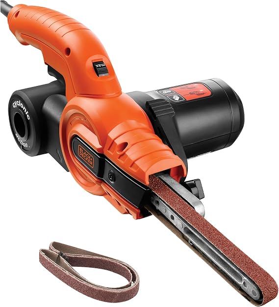BLACK+DECKER 350W, 13mm File Sander with 3 Sanding Belts & Dust Collection System, KA900E-GB
