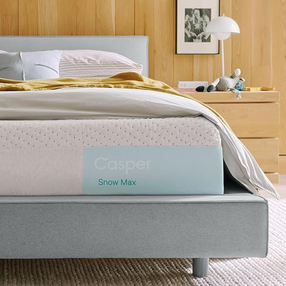 Casper Sleep Snow Max Hybrid Mattress Queen, Medium-Plush Memory Foam with Snow Technology Cooling & Zoned Support Premium Comfort & Motion Isolation 100-Night Trial