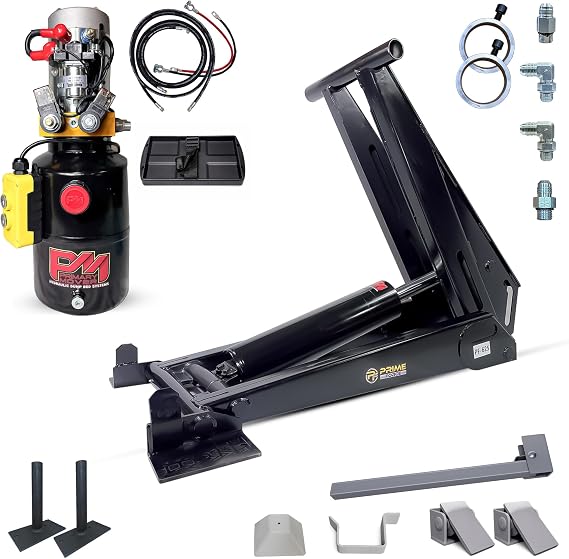 12 Ton HD (PF-625-K) Hydraulic Dump Trailer Scissor Hoist, Dump Kit for Pickup Truck (24,000 lb) Lift Dump Bed Kit with 12VDC Hydraulic Pump | Standard Kit | Suitable for Trailer Trucks